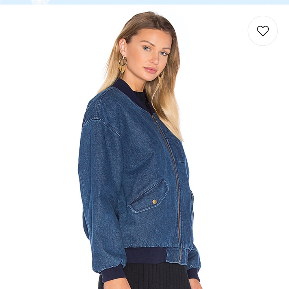 J.O.A. Denim Sherpa Bomber Jacket - Picture 2 of 8